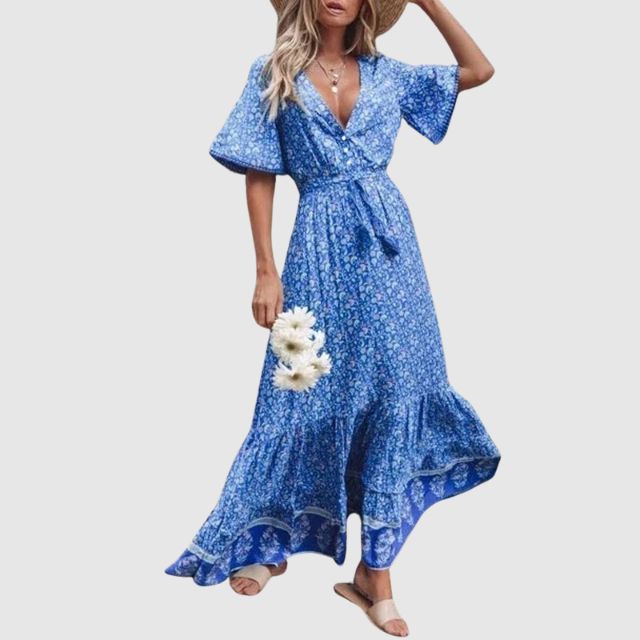 Variant image for Maxiklänning Dam Bohemisk Paisley 100% Polyester A-linjeformad-6