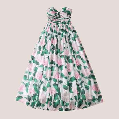 Dam Maxiklänning Blommönster i Bomull och Polyester-4