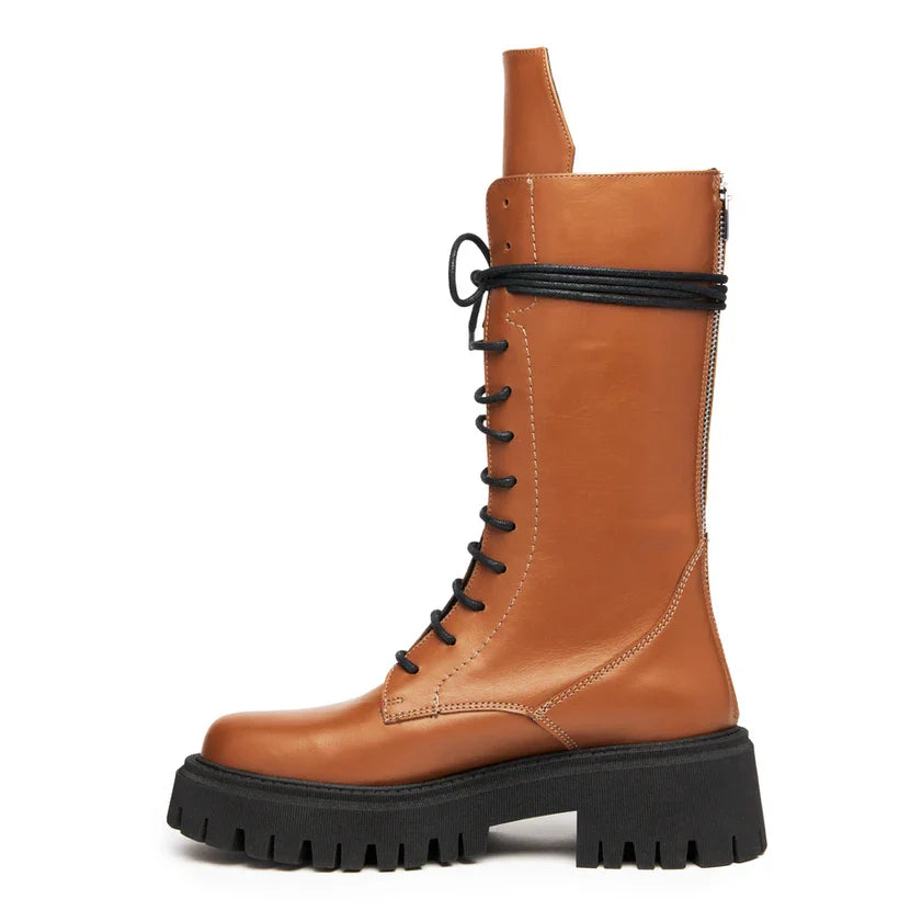 Dam Stövlar Spetsdesign Ekosläder med Justerbar Snörning-3