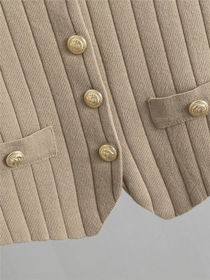 Dam Set Väst Kofta Byxor Högkvalitativ Polyester Viskos-3