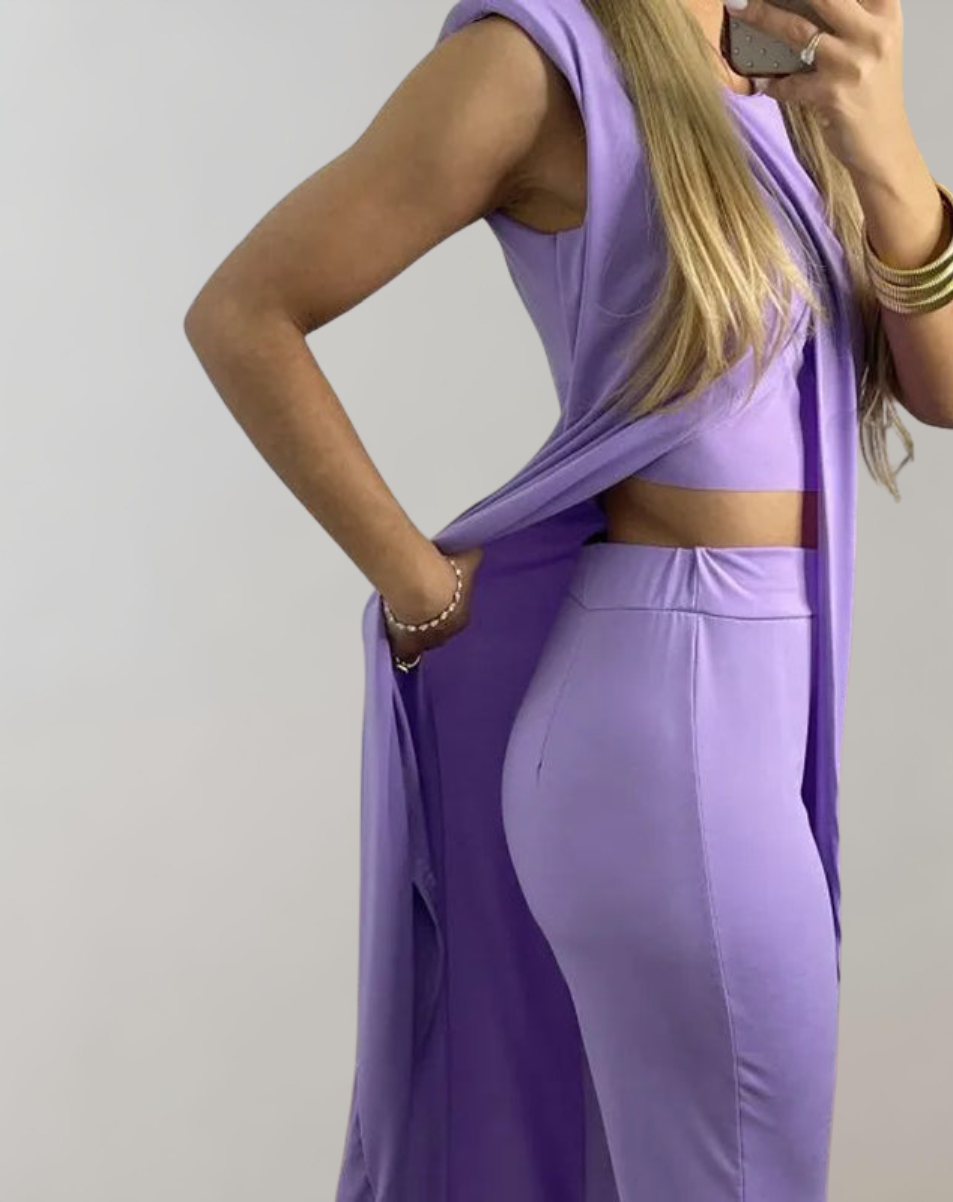 Kvinnors Tvådelad Klänning Spetsdetaljer Polyester Flytande Kjol-4