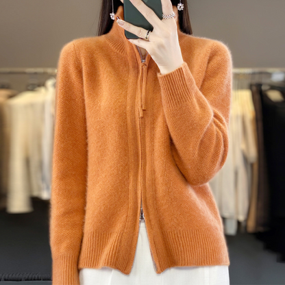 Variant image for Dam Zip Cardigan Bekväm Polyester för Lager-på-Lager Styling-31
