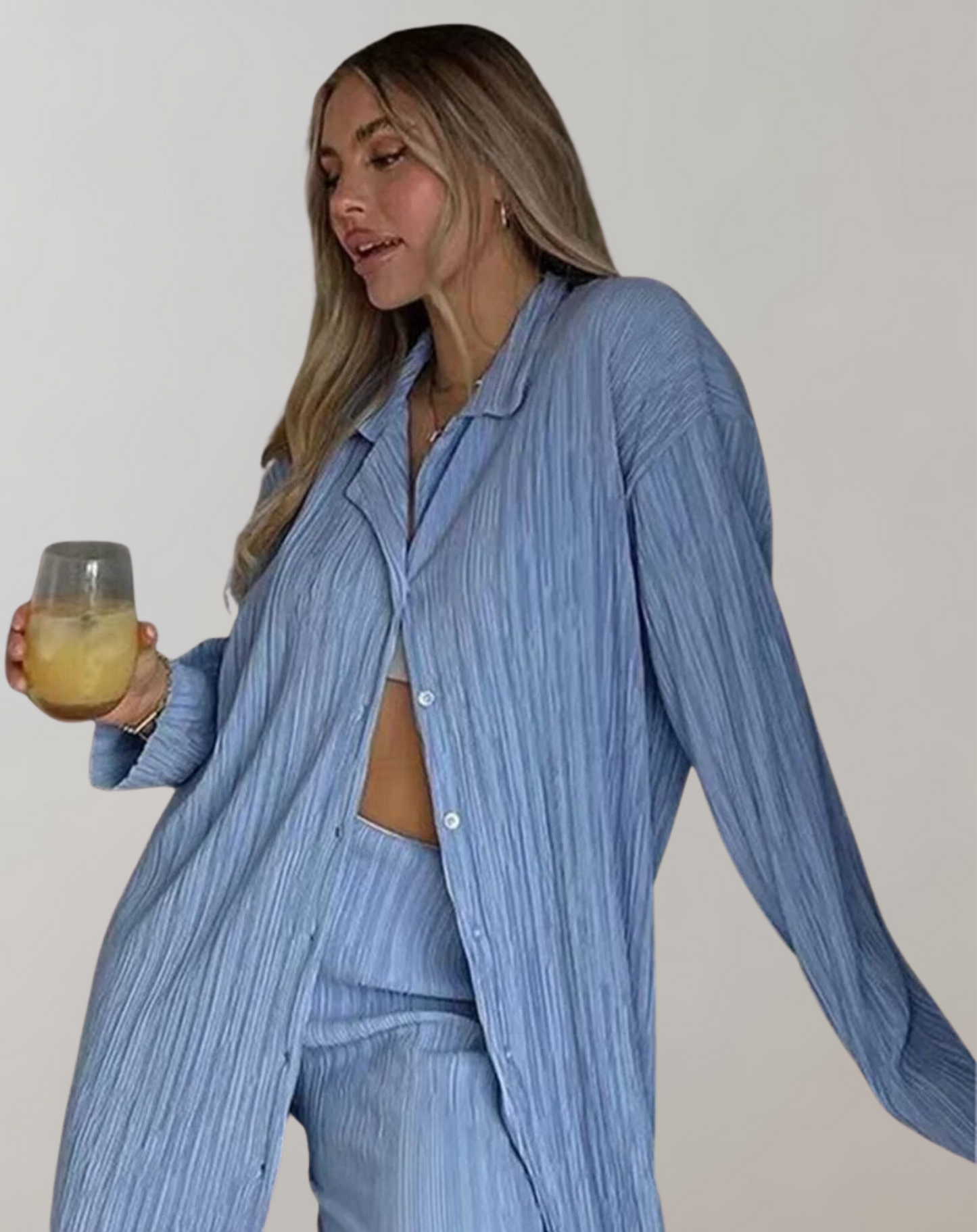 Variant image for Kvinnors Byxor och Toppset Mjukt Tyg Elegant Design-8