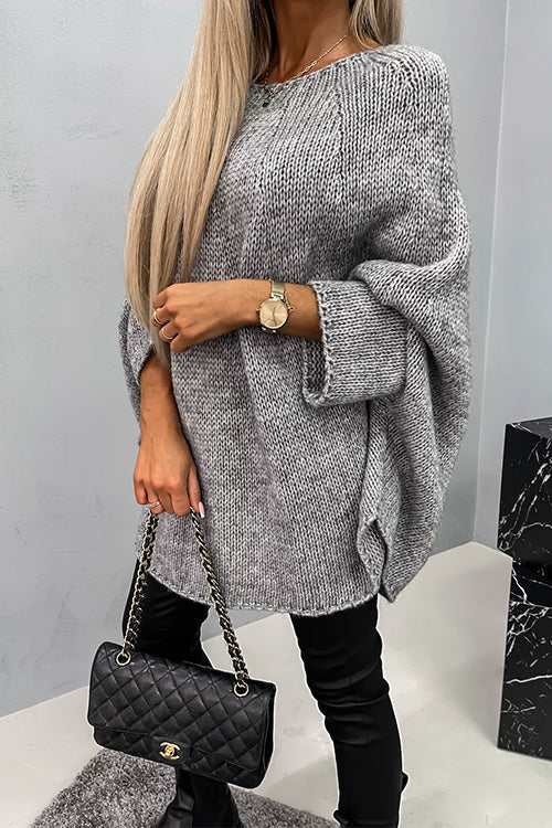 Dam Tröja Överdimensionerad Batwing Ärmar Mjuk Akryl 8