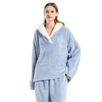 Dam Pyjamas Set Julmotiv Plysch för Kalla Vinterkvällar-6