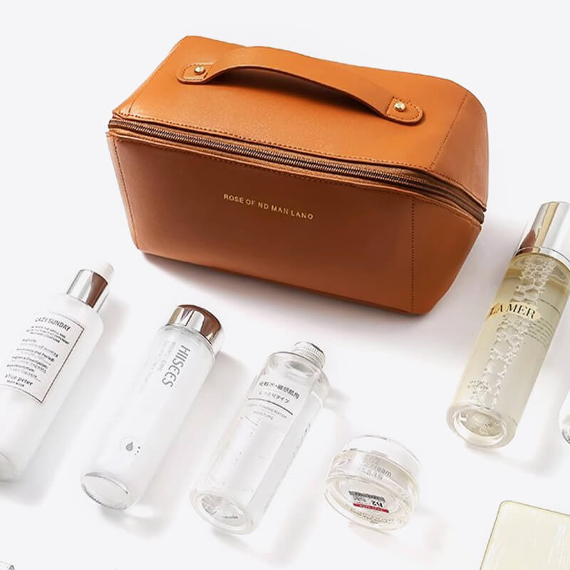 Kvinnors Kosmetisk Väska Vattentålig PU Med Fickor-3