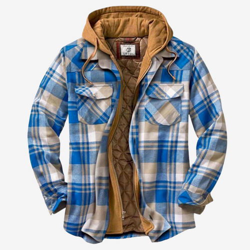 Herr Flanelljacka Modern Passform Mjuk Flanell-1