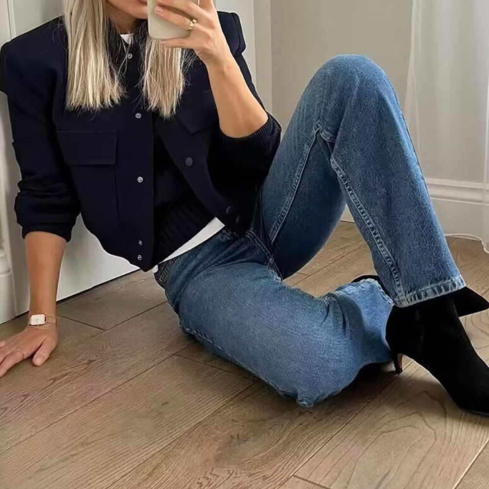 Herrjacka Bomberjacka med Ribbad Hem i Bomull – Elegant och Funktionell Höstjacka för Herrar 6
