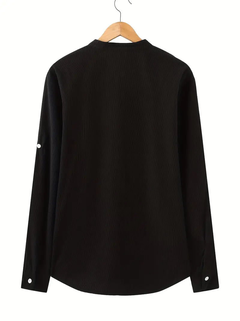Herrskjorta Långärmad Modern Bomull Komfortabel Design 6