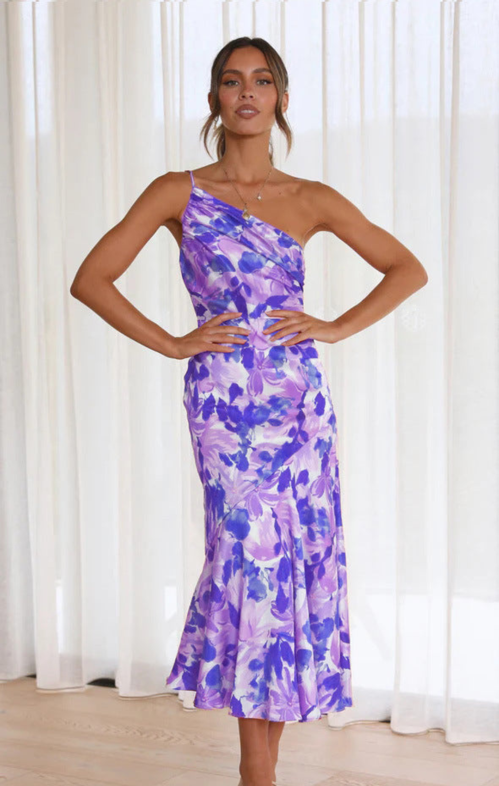 Variant image for Kvinnors Off-Shoulder Klänning Blommönster Polyester-13