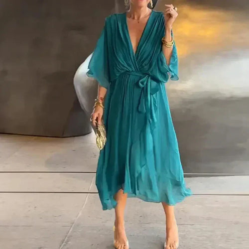 Kvinna Aftonklänning Lätt Tyg Elegant-1