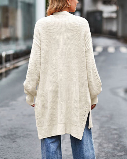 Damens Stickad Jacka Löst Sittande Akryl 5