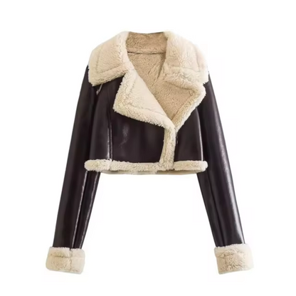 Kort Jacka Dam Syntetisk Fiber Elegant Modern Passform-6