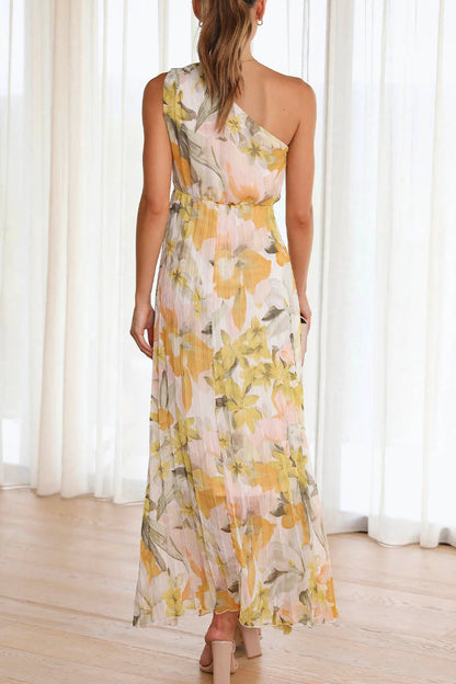 Dam Axelfri Klänning Tryckt Bomull-5