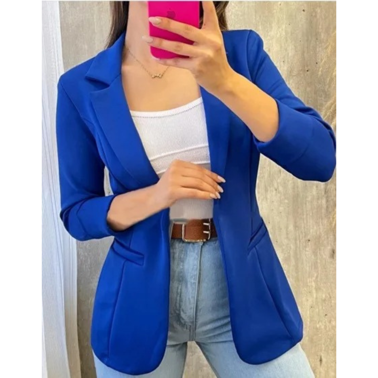 Variant image for Dam Blazer Vintage Stil Högkvalitativt Tyg Elegant Design-37