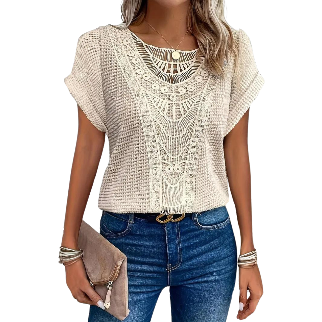 Dam T-shirt Kortärmad Casual Polyester-2