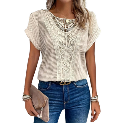 Dam T-shirt Kortärmad Casual Polyester-2