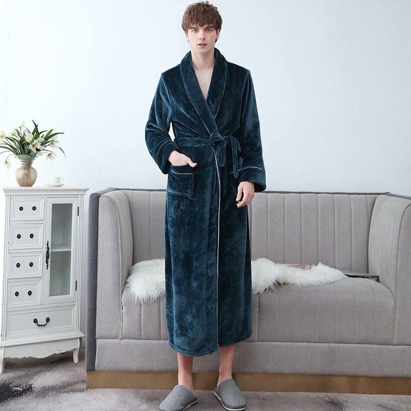 Variant image for Lång Flanellbadrock för Par i Mjuk Polyester-2