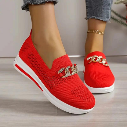 Kvinnors Sneakers Slip-On Andningsbart Nätmaterial 11