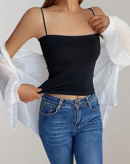 Dam Spaghetti Tank Top Lätt Polyester 15