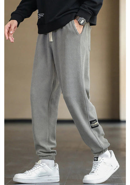 Herrbyxor Sladdbyxor Chenille med Elastiskt Midjeband-4