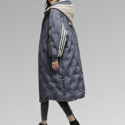 Damjacka Lång Vattenavvisande Polyester Modern Passform-4