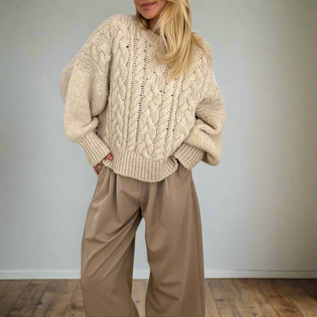 Variant image for Dam Stickad Tröja Monokrom Tjock Polyester-7