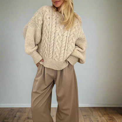 Variant image for Dam Stickad Tröja Monokrom Tjock Polyester-7