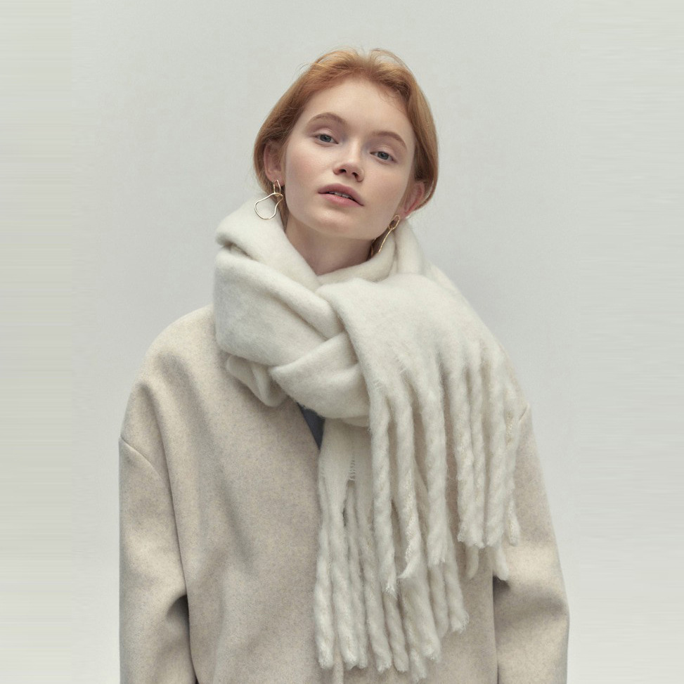Dam Scarf Vinter Wrap Ull Klassisk Design Mjuk och Hållbar-2