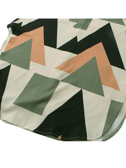 Dam Klänning Långärmad Asymmetrisk Polyester Mönstrad-5