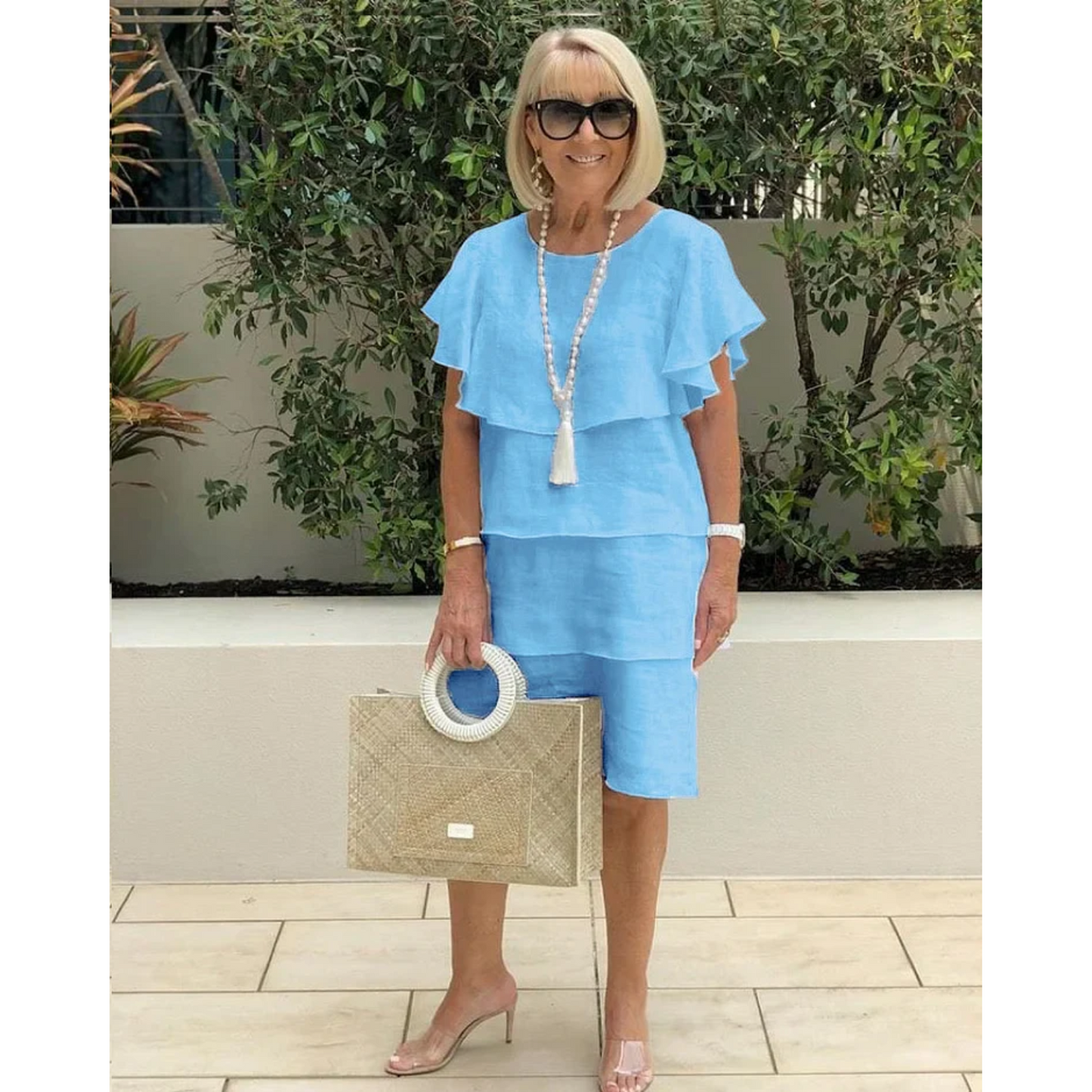 Variant image for Kvinnors Flerskikts Klänning Elegant Högkvalitativt Tyg-1