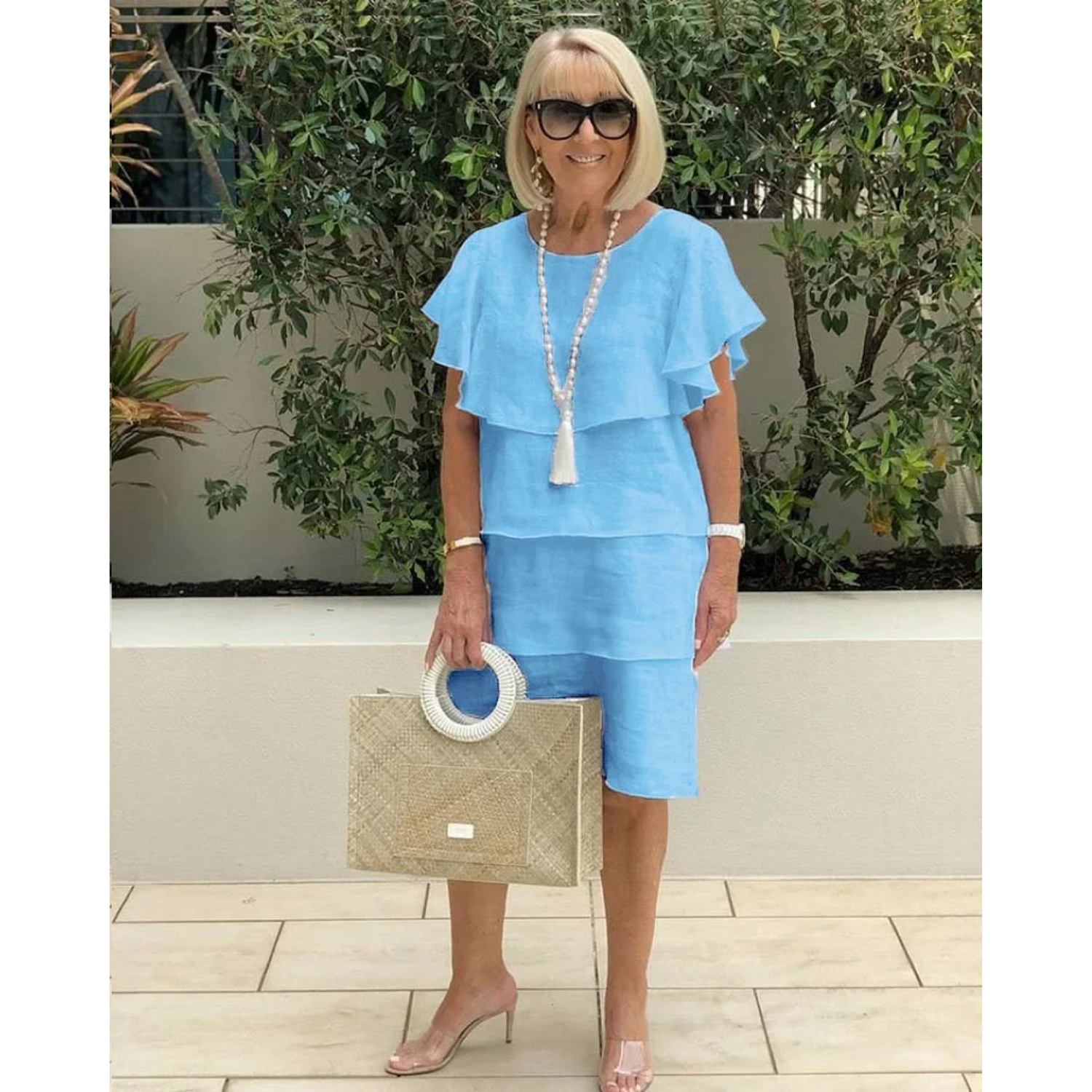 Variant image for Kvinnors Flerskikts Klänning Elegant Högkvalitativt Tyg-1