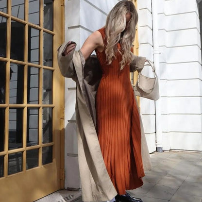 Variant image for Maxiklänning Dam Vertikala Ränder Spandex Elegant Sommar-5