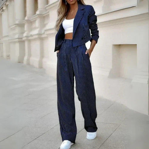 Kvinna Tvådelad Set Elegant Polyester Elastan-1