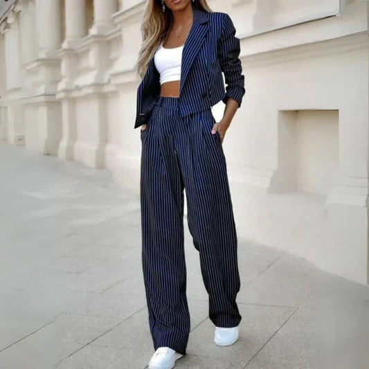 Kvinna Tvådelad Set Elegant Polyester Elastan-1