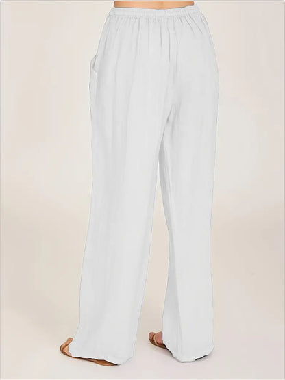 Snygga Byxor Dam Bred Ben Justerbar Midja Polyester 5