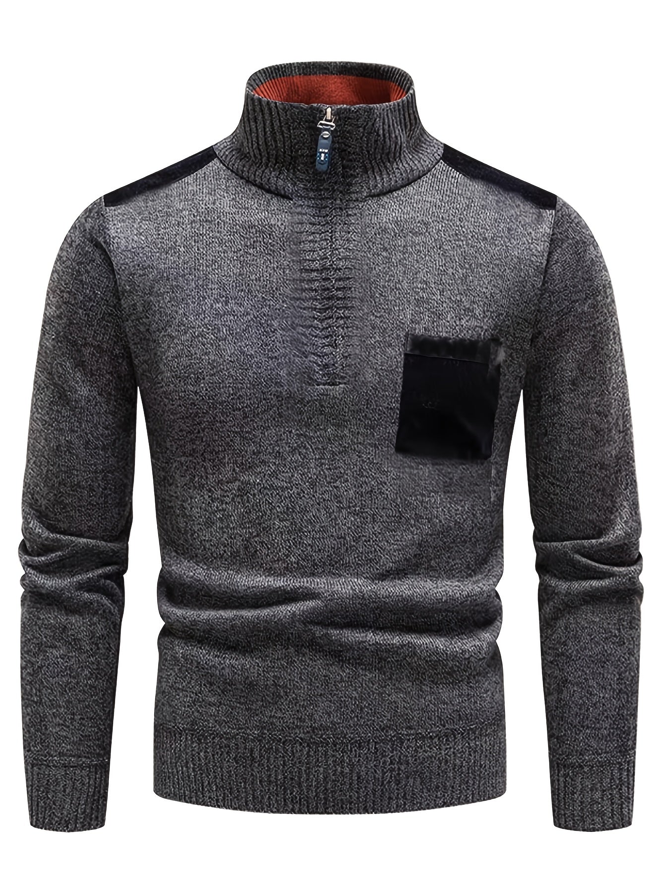 Variant image for Dam Tröja Färgblockdesign med Kvart Blixtlås och Stand-Up Krage i Flexibelt Tyg-11