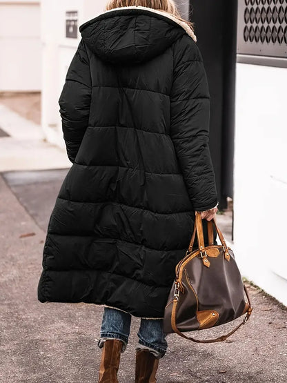 Damjacka Vändbar Fleece Modern Pufferjacka-6