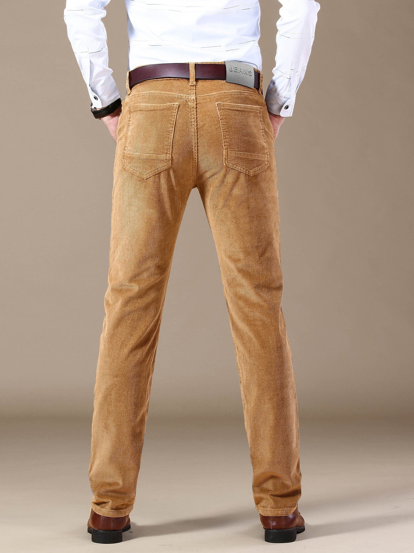 Herrbyxor Klassisk Cord Stil Mjuk Revben 100% Bomull-6