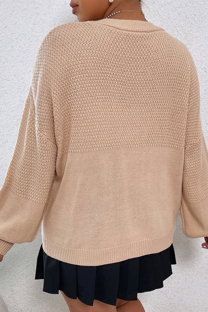 Dam Cardigan Blommor Puffärmar Akryl-4