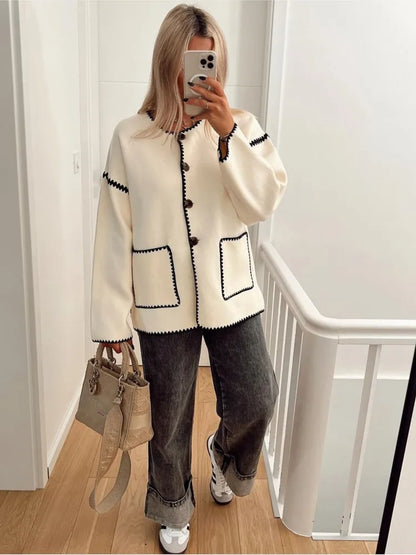 Dam Vinterjacka Lång Design Mjuk Fleece-6