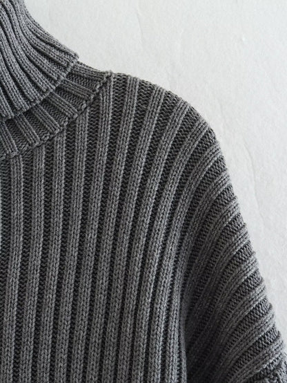Dam Turtleneck Tröja Ribbad 100% Akryl Komfortabel Stil-2