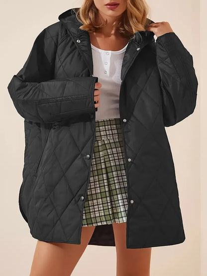 Variant image for Dam Lång Vinterjacka Överdimensionerad Polyester för Kalla Dagar-1