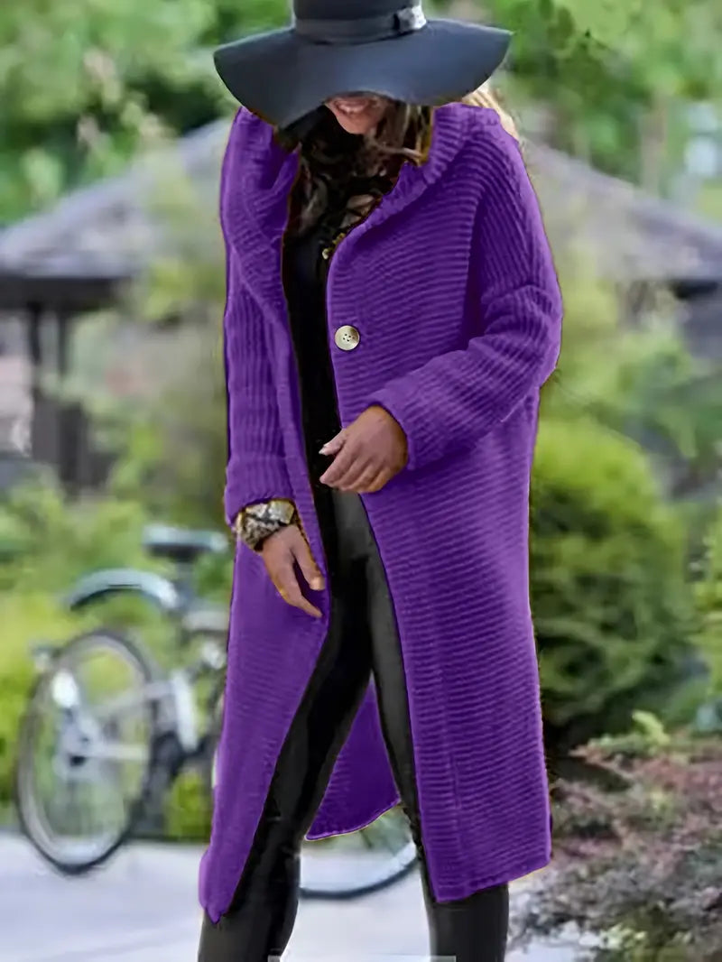 Variant image for Dam Lång Kofta med Huva i Hållbart Material och Smickrande Passform-9