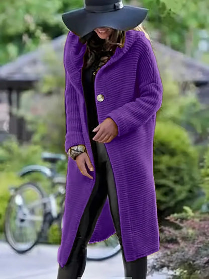 Variant image for Dam Lång Kofta med Huva i Hållbart Material och Smickrande Passform-9