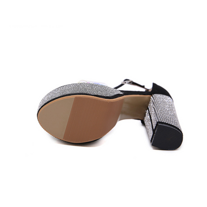 Dam Sandaler Holografiska Remmar PVC Gummisula-5