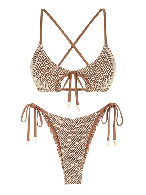 Trendig Bikini för Dam i Nylon och Spandex – Bekväm Passform och Flera Storlekar, Perfekt för Strand och Pool 14