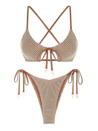 Trendig Bikini för Dam i Nylon och Spandex – Bekväm Passform och Flera Storlekar, Perfekt för Strand och Pool 14