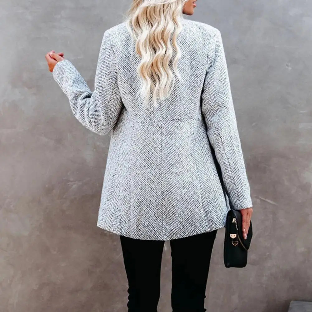 Kvinnor Kappa Stående Krage Varmt Material Elegant Design-2