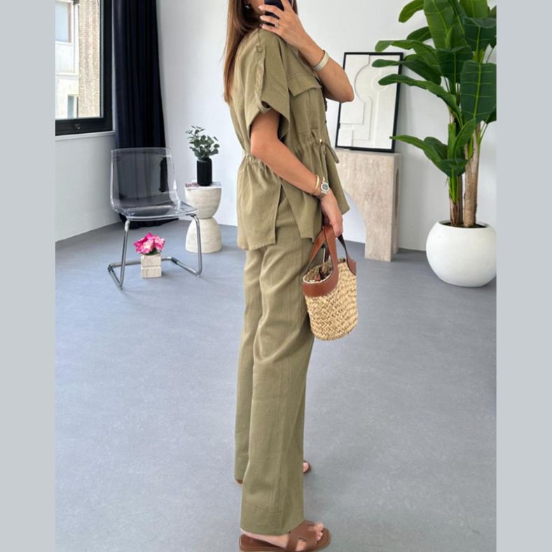 Dam 2-delad Uppsättning Kortbyxor och Topp Hållbart Tyg 6